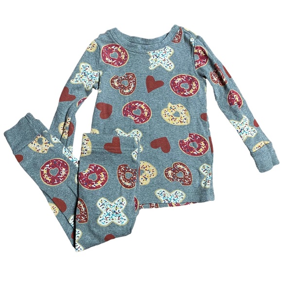 Old Navy | Girls 2pc Pajama Set XOXO Donut Print Sprinkles Hearts Size 2T - Picture 1 of 8
